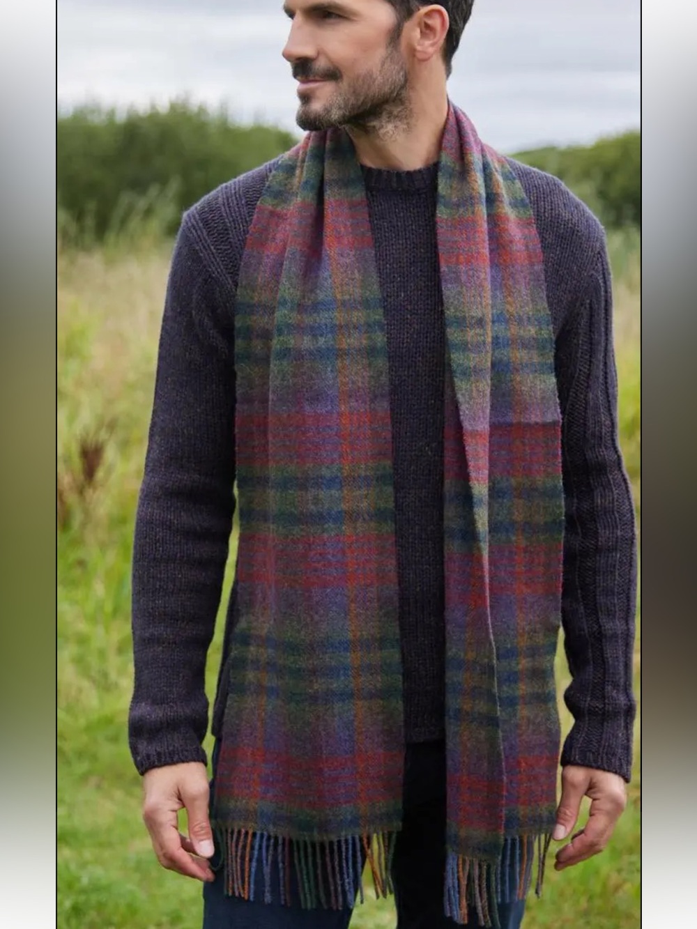 Blarney woolen mills Long Lambswool Fringed Scarf